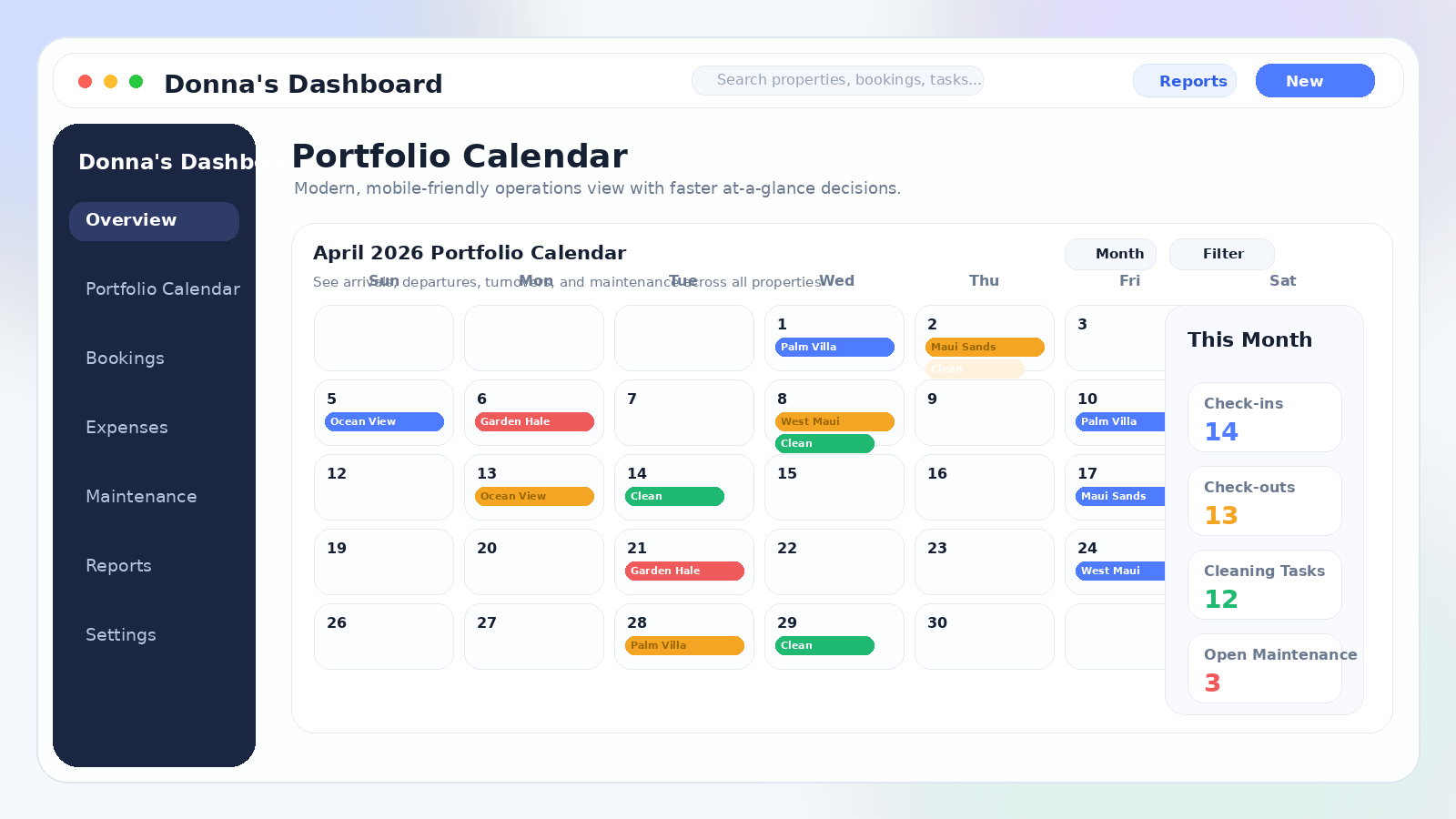 Portfolio Calendar