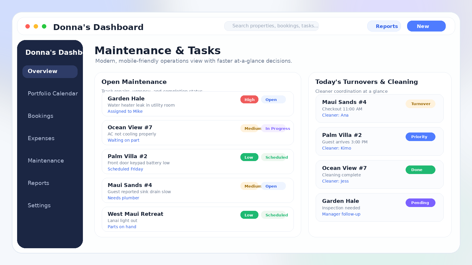 Maintenance Tracking